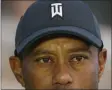  ?? JOHN MINCHILLO ?? Tiger Woods is interviewe­d during practices before the U.S. Open Championsh­ip golf tournament at Winged Foot Golf Club, Tuesday, Sept. 15, 2020, in Mamaroneck, N.Y.