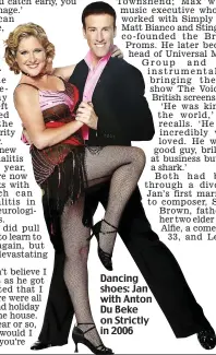  ??  ?? Dancing shoes: Jan with Anton Du Beke on Strictly in 2006