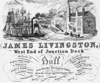  ??  ?? NAME FROM THE PAST: Junction Dock opened in 1829, nine years before Samuel Cooper Scott was born, and linked with The Dock. This firm was just one of many serving the shipping industry at that time.