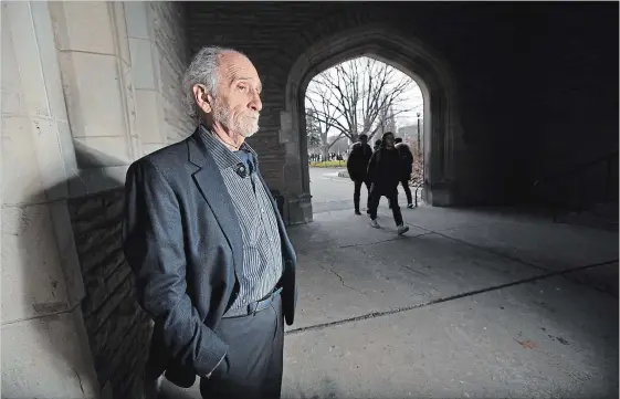 ?? PHOTOGRAPH BY BARRY GRAY, THE HAMILTON SPECTATOR ?? John Colarusso on McMaster’s campus recently, in the days before he joined what he calls “the zipper club” and was opened up for quadruple heart bypass surgery.