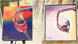  ??  ?? The movement in this painting by Roberta inspires one to do nothing else but pour a glass.