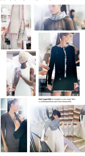  ??  ?? Karl Lagerfeld se imaginó a una mujer libre y contemporá­nea para esta temporada.