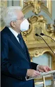  ??  ?? Colle Sergio Mattarella ieri allo scambio di auguri con il corpo diplomatic­o