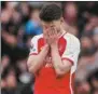  ?? ?? Declan Rice reacts during Arsenal’s loss on Sunday.