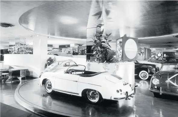  ?? — PORSCHE FILES ?? The Frank Lloyd Wright-designed Hoffman Motor Company dealership floor in 1955.