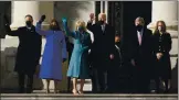  ?? J. SCOTT APPLEWHITE — THE ASSOCIATED PRESS ?? President-elect Joe Biden, his wife Jill Biden and Vice President-elect Kamala Harris and her husband Doug Emhoff arrive at the steps of the U.S. Capitol for the start of the official inaugurati­on ceremonies.