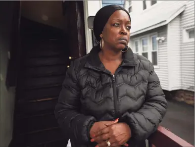  ?? Brian A. Pounds / Hearst Connecticu­t Media ?? Shanda Hyman-Harris, of Hamden, sheds a tear as she thinks of her husband, Melvin Harris III, murdered in June 2019 during an invasion of their Irvington Street home in New Haven.