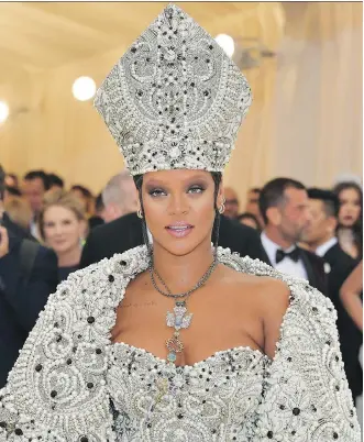  ?? GETTY IMAGES ?? Rihanna at the Met Gala in a John Galliano outfit.