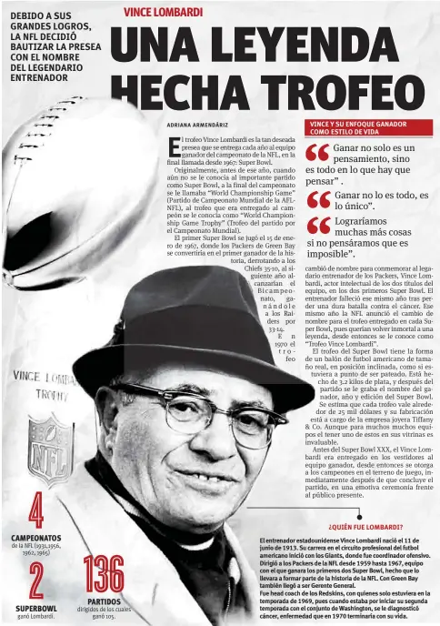 LOS MÁS GANADORES DEL VINCE LOMBARDI - PressReader