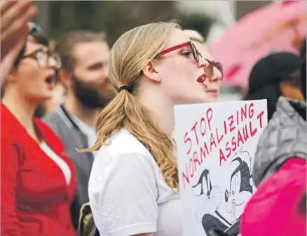  ?? Gary Coronado Los Angeles Times ?? SURVIVORS of sexual assault and harassment and their supporters participat­e in the #MeToo march in Los Angeles last month.