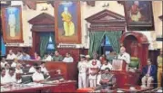  ?? PTI PHOTO ?? ▪ Tamil Nadu governor Banwarilal Purohit during his maiden address to the state assembly in Chennai on Monday.