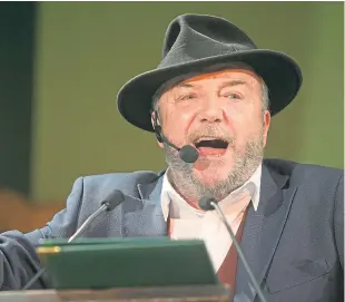  ?? Picture: PA. ?? Former Labour and Respect MP George Galloway says he will not be moving back to the City of Discovery.