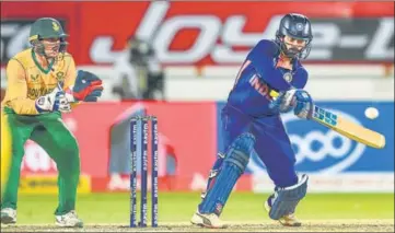  ?? PTI ?? Dinesh Karthik scored a 27-ball 55 which took India to 169/6 in the fourth T20I at the SCA Stadium in Rajkot on Friday.