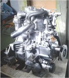  ??  ?? an old Yanmar GM10 engine spruced up and with a new lick of paint