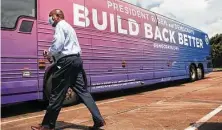  ?? Brett Coomer / Staff photograph­er ?? Mayor Sylvester Turner attends the “Build Back Better” bus tour stop touting Democrats’ rebuilding plan earlier this month.