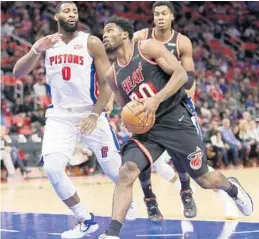  ?? DUANE BURLESON/AP ?? Forward Justise Winslow and the starting five need to build on their consistenc­y through the game, according to Erik Spoelstra.