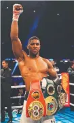  ?? Picture: GETTY ?? Anthony Joshua celebrates another victory.