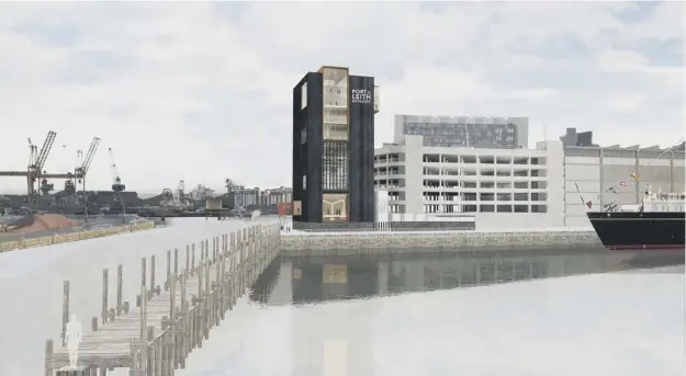  ??  ?? An artist’s impression of how the distillery would look if it came to Leith. The 40-metre high building would include a restaurant, bar and exhibition space