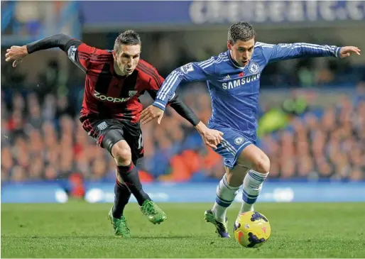  ?? Getty Images ?? Chelsea’s Eden Hazard tries to get past West Broms Morgan Amalfitano. —