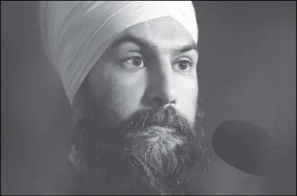  ?? CP photo ?? NDP Leader Jagmeet Singh speaks with media following caucus in Ottawa.