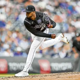  ?? Dustin Bradford, Getty Images ?? Colorado’s German Marquez pitched six scoreless innings against Milwaukee on Thursday night.