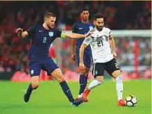  ?? Reuters ?? Germany’s Ilkay Gundogan tries to get past England’s Eric Dier during the internatio­nal friendly in London.