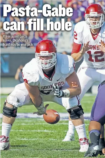  ?? | GETTY IMAGES ?? Sooners center Gabe Ikard could be tough to pass on in the late rounds after the Bears address their defensive needs.