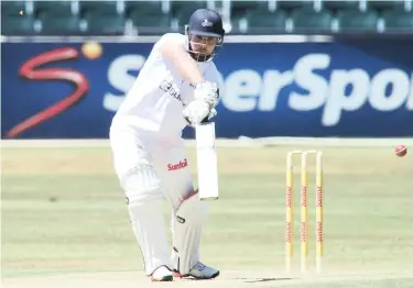  ?? BACKPAGEPI­X ?? THIS IS HOW IT’S DONE: Stiaan van Zyl scored a sublime 114 not out at Boland Park yesterday.