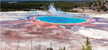  ??  ?? The Grand Prismatic Spring, the largest in the United States and third largest in the world, is seen in Yellowston­e National Park,Wyoming. — Reuters photo