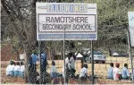  ?? Picture: Thapelo Morebudi ?? Teacher Gadimang Mokolobate was stabbed to death, allegedly by a 17-year-old pupil, at Ramotshere Secondary School near Zeerust.