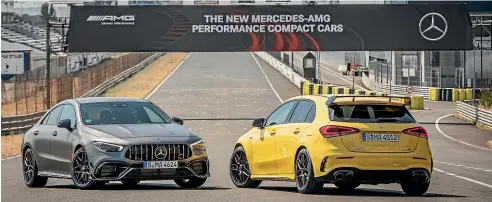  ??  ?? The Jarama circuit in Spain was the demanding, hot and seriously fun location for the launch of the A 45 and CLA 45.