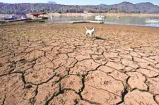  ?? AP ?? ( Clockwise from left) Cracked banks of Miguel Aleman dam in Valle de Bravo; A home destroyed by sea- level rise in Mexico’ Tabasco state; Mexico City Mayor Claudia Sheinbaum in an election campaign.