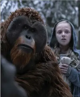  ?? TWENTIETH CENTURY FOX VIA AP ?? Karin Konoval, left, and Amiah Miller in “War for the Planet of the Apes.”