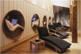  ??  ?? RELAX: The reading pods are popular, above, and so are pedicures, right