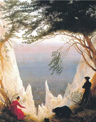  ?? GETTY ?? ‘Acantilado­s blancos en Rügen’ de Caspar David Friedrich, 1818. Óleo sobre lienzo. Actualment­e en el Museo Oskar Reinhart, Winterthur, Suiza