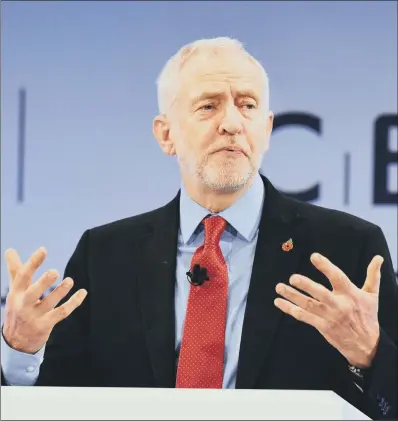  ?? PICTURE: JOHN STILLWELL/PA. ?? PLEA FOR INVESTMENT: Jeremy Corbyn told the CBI the Chancellor should use his autumn Budget to change direction.