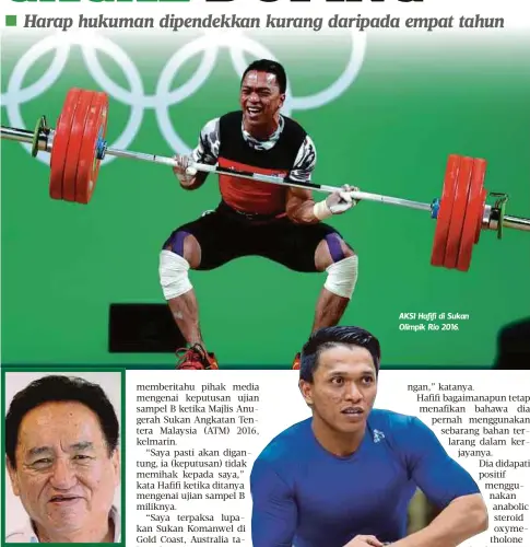  ??  ?? AKSI Hafifi di Sukan Olimpik Rio 2016.