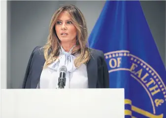  ?? Afp ?? Melania, ayer, durante una conferenci­a sobre ciberbully­ing