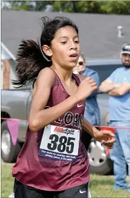  ?? Bud Sullins/Special to the Herald-Leader ?? Vanessa Frias was the top finisher overall in the 4A-5A junior high girls division of the Panther Cross Country Classic on Saturday.