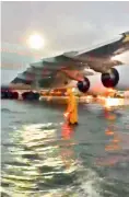  ??  ?? A fake video of the flooded airport being circulated on social media.