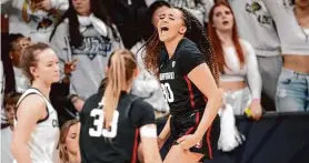  ?? David Zalubowski/Associated Press ?? All-American Haley Jones caught fire in overtime, scoring 13 of her 23 points after the fourth quarter to help No. 3 Stanford escape No. 21 Colorado on the road.