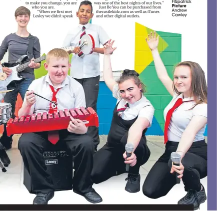  ?? Picture
Andrew Cawley ?? Teacher Eilidh McDougall, third left, and musician Lesley Crawford, centre, with pupils, from left, Lia Wood, Emma Banks, Kris Clunie, Robert Fyfe, Eryk Nadjecki, Charli Gatti and Nadean Fitzpatric­k