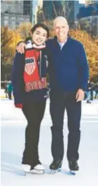  ??  ?? Meeting of the Champs: Chen, fourth at the 2017 world championsh­ips and bronze medalist at the 2018 U.S. nationals, and Olympic gold medalist (1984) Hamilton traded skating stories at Wollman Rink in New York City.