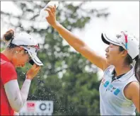  ?? AP PHOTO ?? Chella Choi is showered with water by Mi Hyang Lee after winning the Marathon Classic golf tournament on the first playoff hole at Highland Meadows Golf Club in Sylvania, Ohio, Sunday.