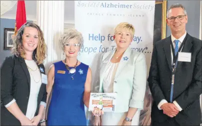  ?? SUBMITTED PHOTO ?? The Alzheimer Society of P.E.I. has a new education tool for teachers. Attending the launch on World Alzheimer’s Day, Sept. 21, from left, are Maribeth Rogers Neale from the education department, Corrine Hendricken-Eldershaw, CEO of the Alzheimer...