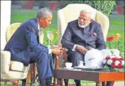  ?? PIB FILE PHOTO ?? Prime Minister Narendra Modi and US President Barack Obama in New Delhi.