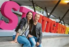  ?? Foto: dpa ?? Catalina Ponor aus Rumänien und Fabian Hambüchen sind WM-Botschafte­r.