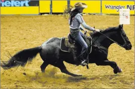  ??  ?? Miller, who attended UNLV for two years, missed the NFR in Las Vegas last year. She qualified this year, placing 11th in barrel racing.