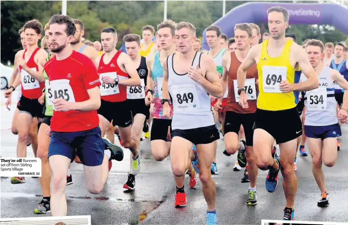  ?? 100918RACE_02 ?? They’re off Runners set off from Stirling Sports Village