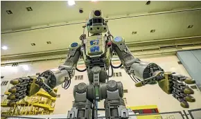  ?? ROSCOSMOS ?? Fedor the Russian robot will be taking his sense of humour into space, but hopefully not his pistols.